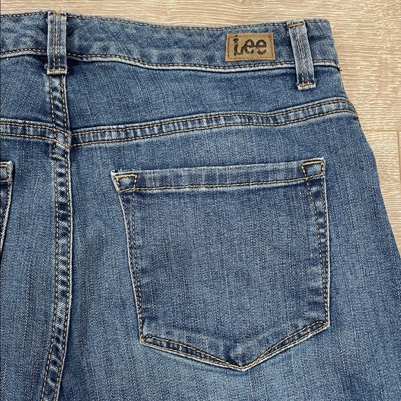 Lee Instantly Slims Relaxed Fit Straight Leg High Rise Denim Jeans 10 Medium - Picture 16 of 16